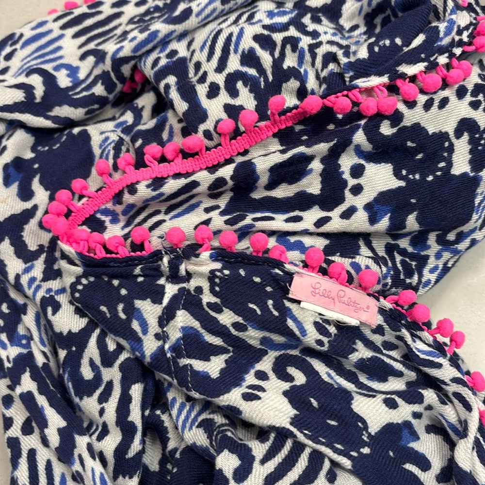 Blue and Pink Lilly Scarf